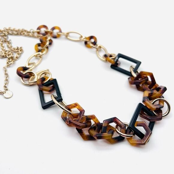 Talbot’s tortoise & gold tone chunky necklace - Picture 5 of 10